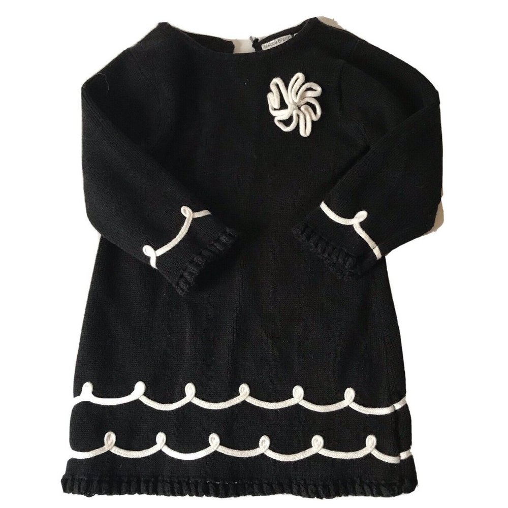 Maggie & Zoe black knit dress knee length kid Girl 12 Months